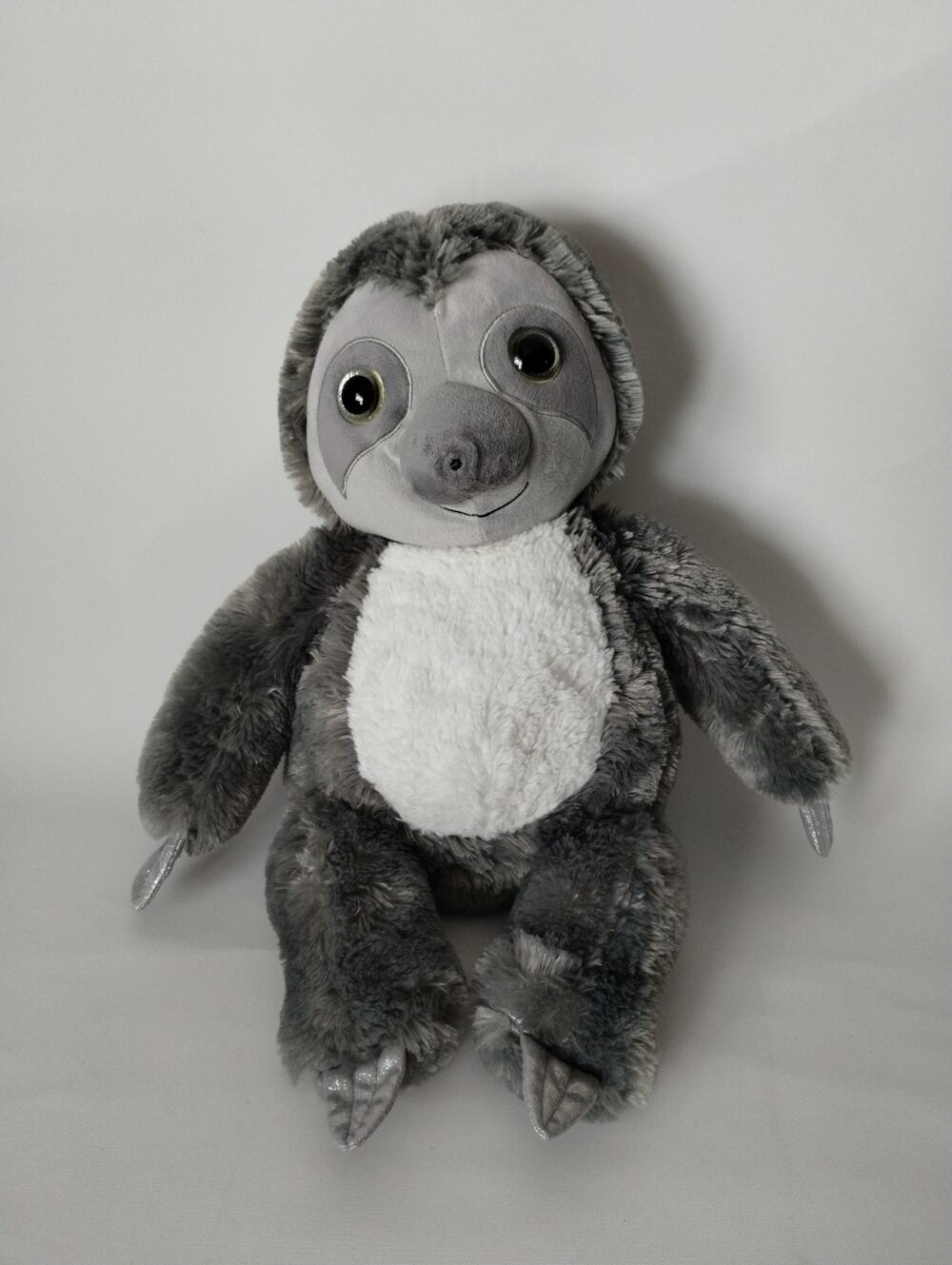 Toy Factory 19" Gray Sloth Plush Stuffed Animal w/ Sparkle Claws - Missing Nose